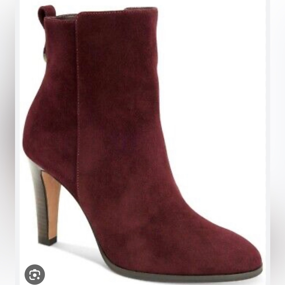 Coach Maroon Heeled Booties - NWT